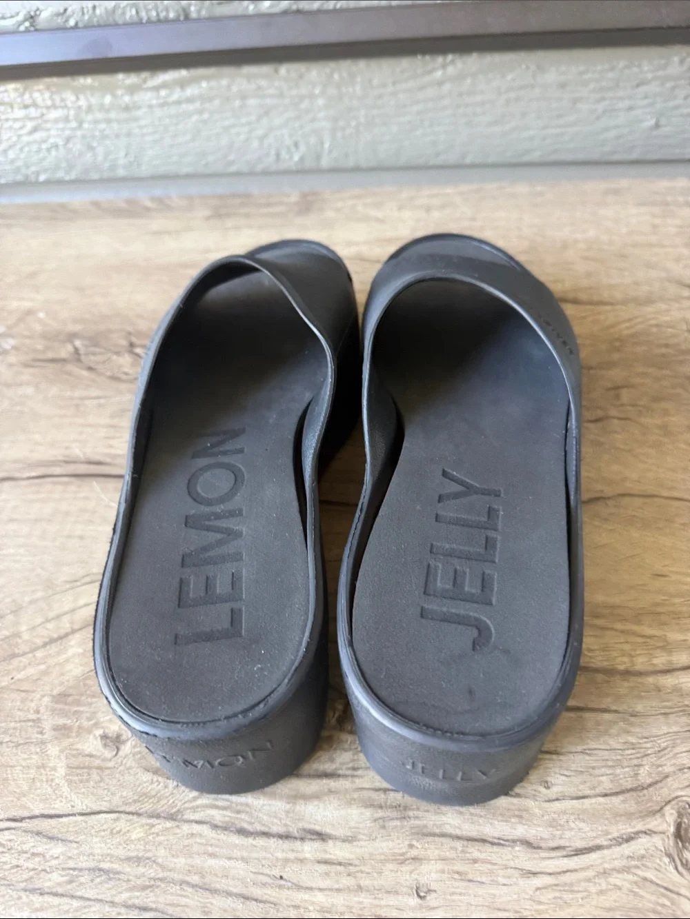 LEMON JELLY Women’s Black Platform Slide Sandals Minimal Elevated size 41 /US 10
